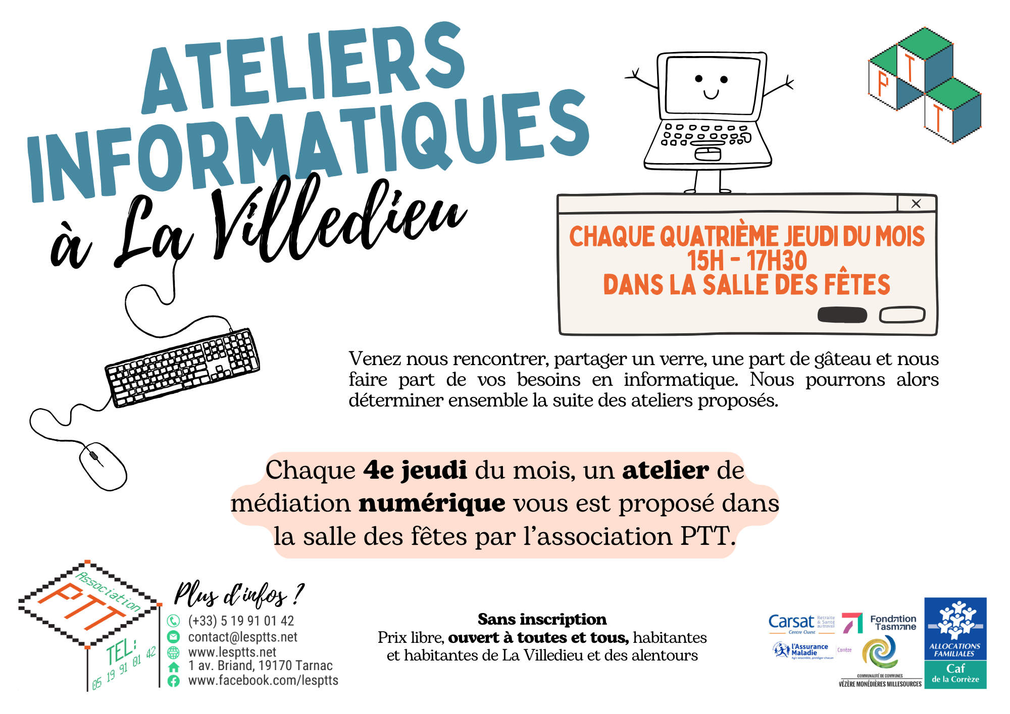 Ateliers numériques hebdomadaires à La Villedieu
