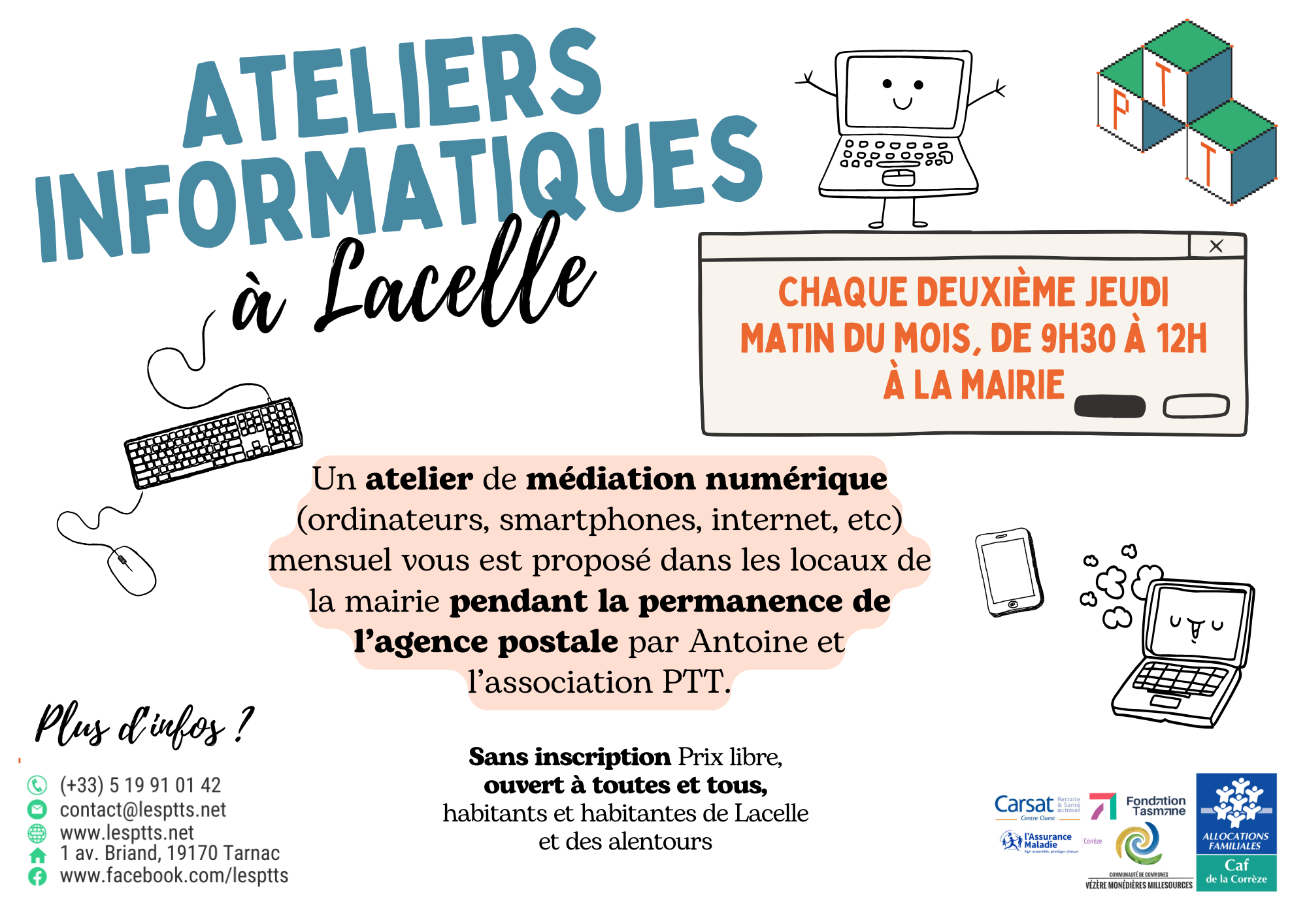 Ateliers numériques mensuels à Lacelle